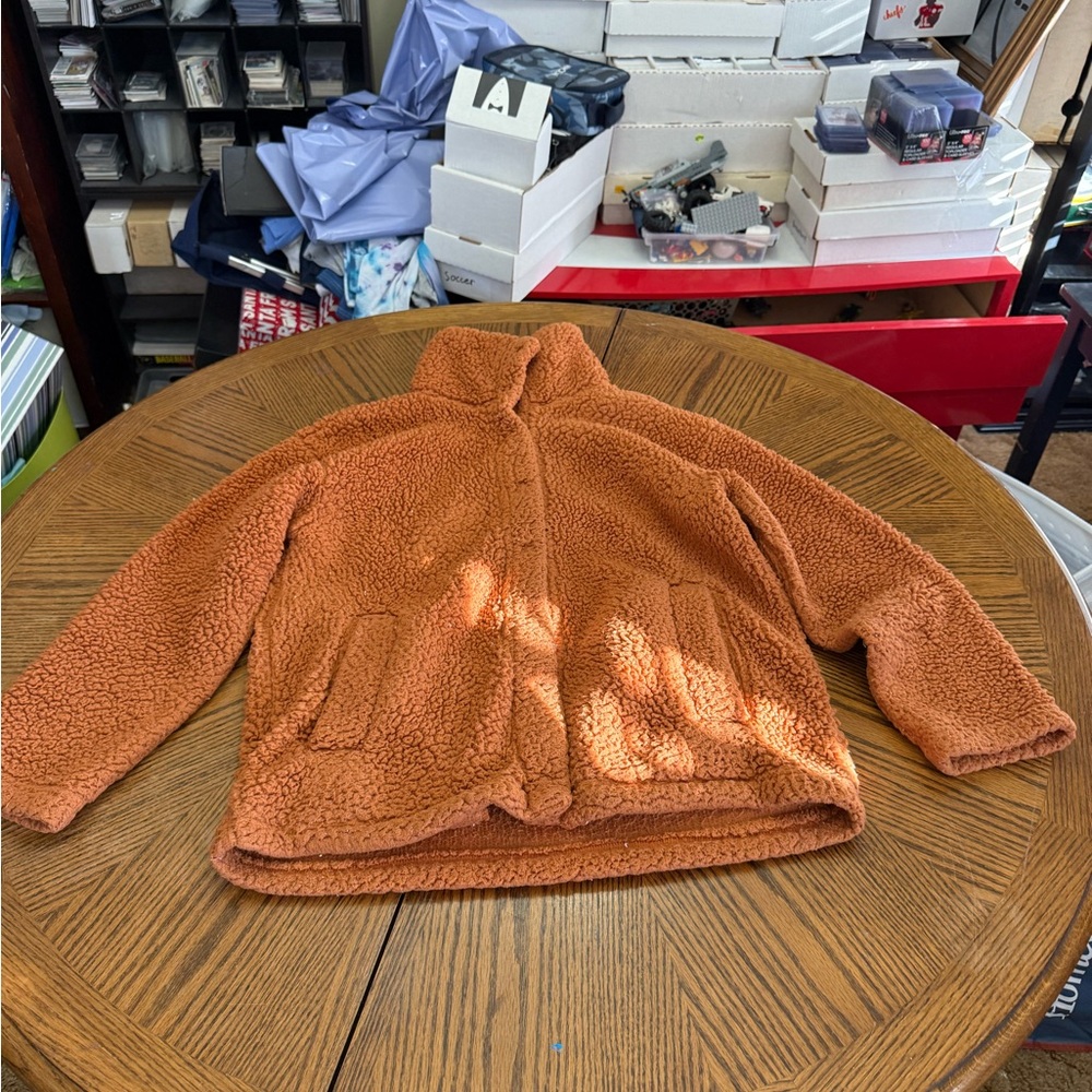 Women's Sherpa Puffer Jacket - Orange